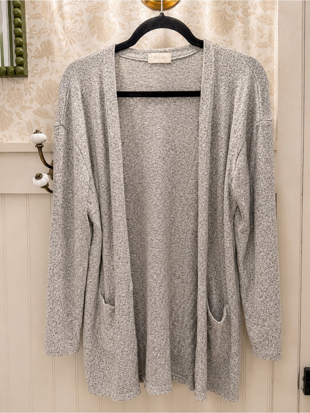 Altar'd State Heather Gray Open-Front Cardigan